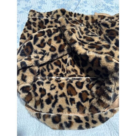 Leapard print sweater coat kids 4/5 button front soft jacket - Picture 4 of 7